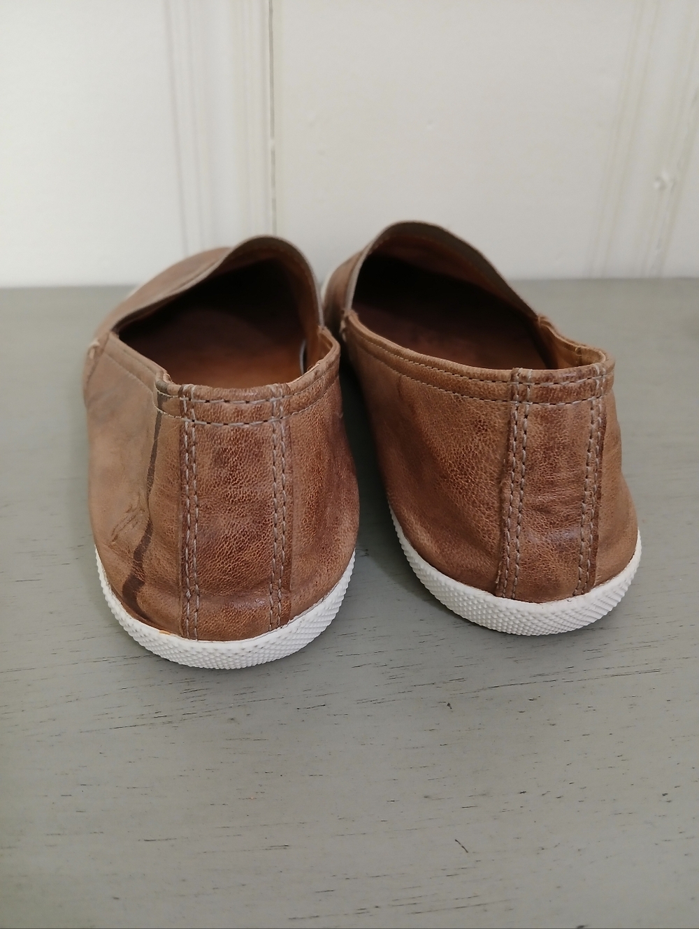 ***Fair*** Frye 8 Melanie Brown Leather Slip On Flats Shoes Loafers slip on - Picture 5 of 8